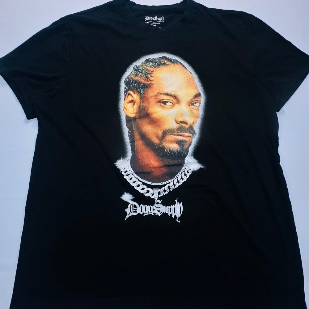 Dogg Supply‎ by Snoop Dogg Mens Graphic T-Shirt Black Portrait Hip Hop Large L